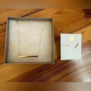 Argento Vivo 18kt gold plated sterling silver necklace & Gorjana earrings - NEW